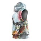 Willie wagtail Australia Sleeveless Hoodie Banksia Bottlebrushes Watercolor Stylized - Aussie Hoodie