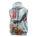 Willie wagtail Australia Sleeveless Zip Hoodie Banksia Bottlebrushes Watercolor Stylized LT14