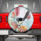 Willie wagtail Australia Spare Tire Cover Banksia Bottlebrushes Watercolor Stylized - Aussie Hoodie