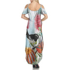 Willie wagtail Australia Summer Maxi Dress Banksia Bottlebrushes Watercolor Stylized - Aussie Hoodie