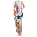Willie wagtail Australia Tank Maxi Dress Banksia Bottlebrushes Watercolor Stylized - Aussie Hoodie