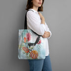 Willie wagtail Australia Tote Bag Banksia Bottlebrushes Watercolor Stylized - Aussie Hoodie