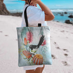 Willie wagtail Australia Tote Bag Banksia Bottlebrushes Watercolor Stylized - Aussie Hoodie