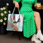 Willie wagtail Australia Tote Bag Banksia Bottlebrushes Watercolor Stylized - Aussie Hoodie