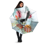 Willie wagtail Australia Umbrella Banksia Bottlebrushes Watercolor Stylized - Aussie Hoodie