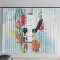 Willie wagtail Australia Window Curtain Banksia Bottlebrushes Watercolor Stylized - Aussie Hoodie