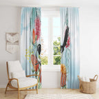 Willie wagtail Australia Window Curtain Banksia Bottlebrushes Watercolor Stylized - Aussie Hoodie