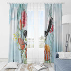 Willie wagtail Australia Window Curtain Banksia Bottlebrushes Watercolor Stylized - Aussie Hoodie