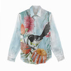 Willie wagtail Australia Women Casual Shirt Banksia Bottlebrushes Watercolor Stylized - Aussie Hoodie