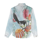 Willie wagtail Australia Women Casual Shirt Banksia Bottlebrushes Watercolor Stylized - Aussie Hoodie