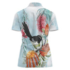 Willie wagtail Australia Women Polo Shirt Banksia Bottlebrushes Watercolor Stylized - Aussie Hoodie
