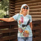 Willie wagtail Australia Women Polo Shirt Banksia Bottlebrushes Watercolor Stylized - Aussie Hoodie