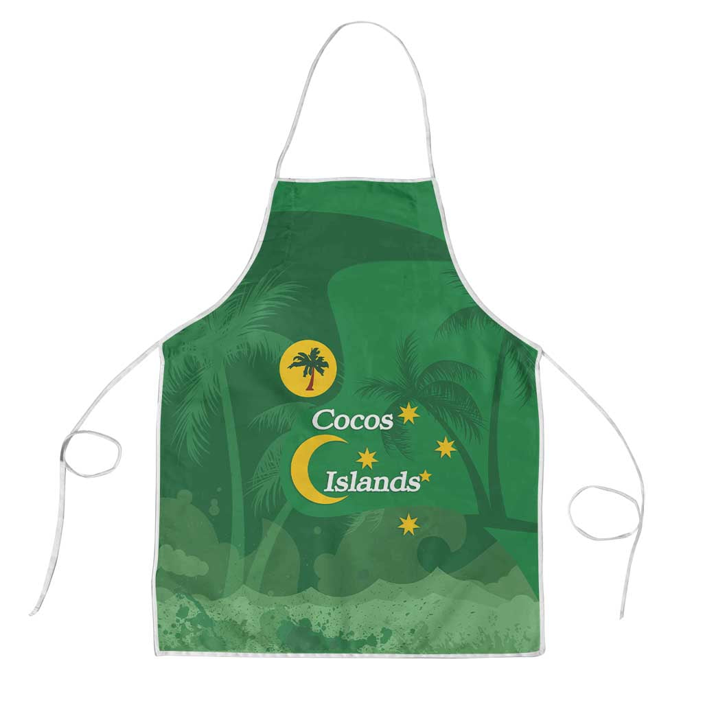 Australia Cocos Keeling Islands Apron Southern Cross Palm Tree Pattern - Aussie Hoodie
