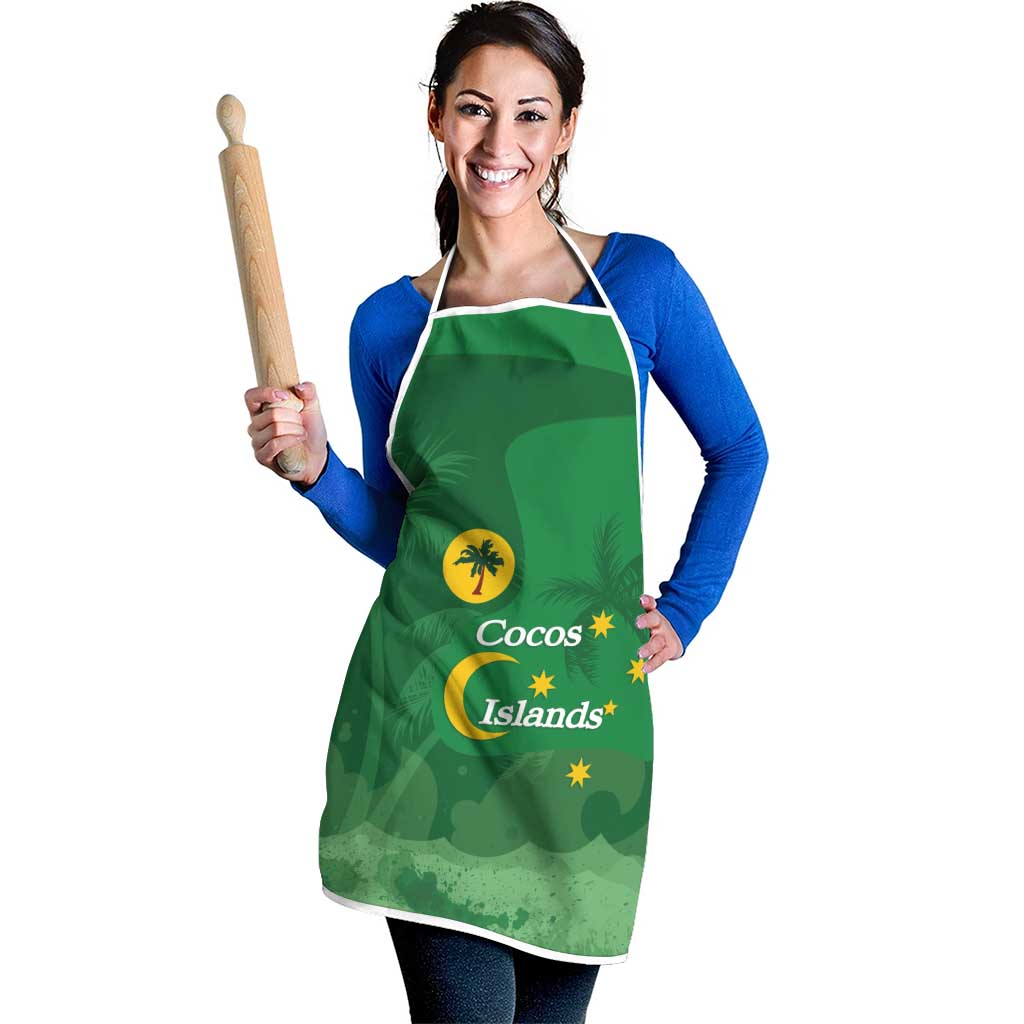 Australia Cocos Keeling Islands Apron Southern Cross Palm Tree Pattern - Aussie Hoodie