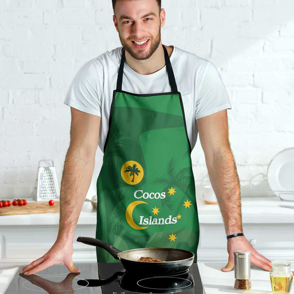 Australia Cocos Keeling Islands Apron Southern Cross Palm Tree Pattern - Aussie Hoodie