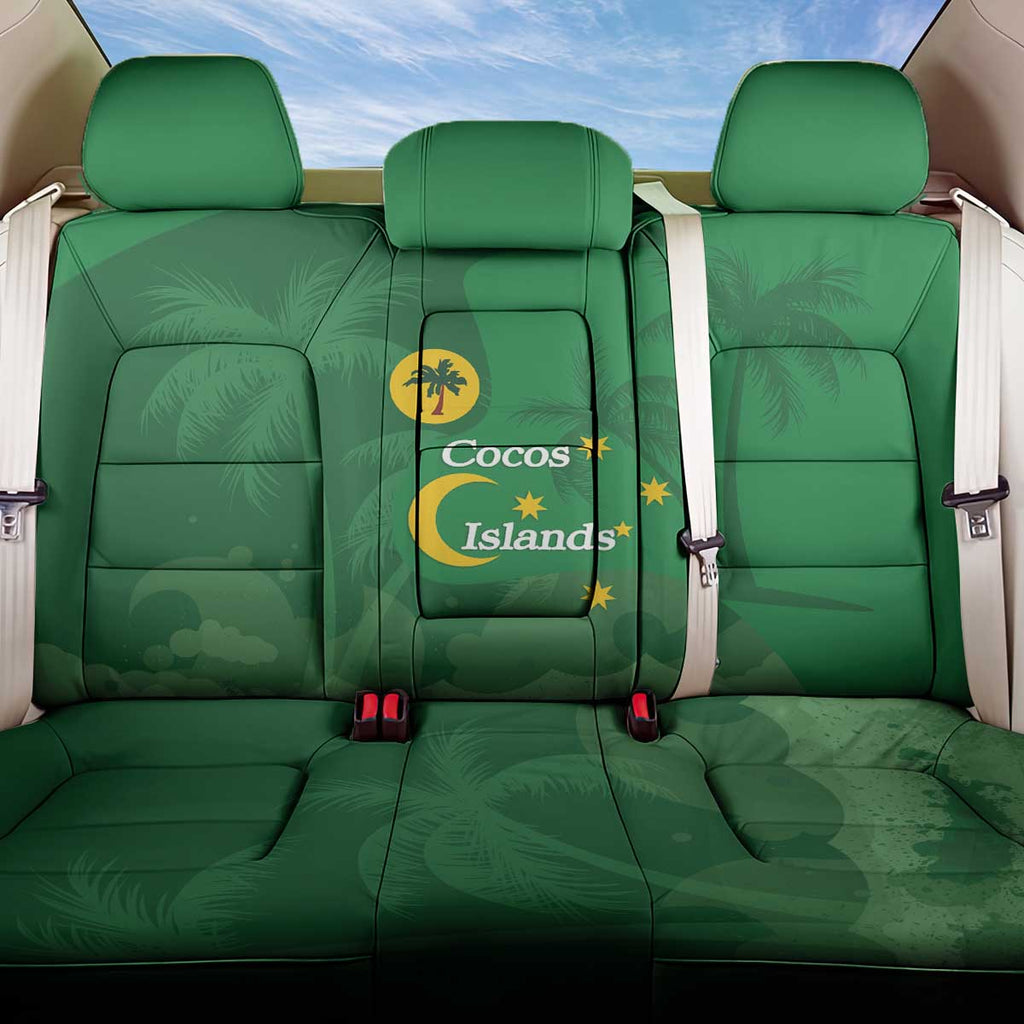 Australia Cocos Keeling Islands Back Car Seat Cover Southern Cross Palm Tree Pattern - Aussie Hoodie