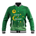 Australia Cocos Keeling Islands Baseball Jacket Southern Cross Palm Tree Pattern - Aussie Hoodie