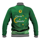 Australia Cocos Keeling Islands Baseball Jacket Southern Cross Palm Tree Pattern - Aussie Hoodie
