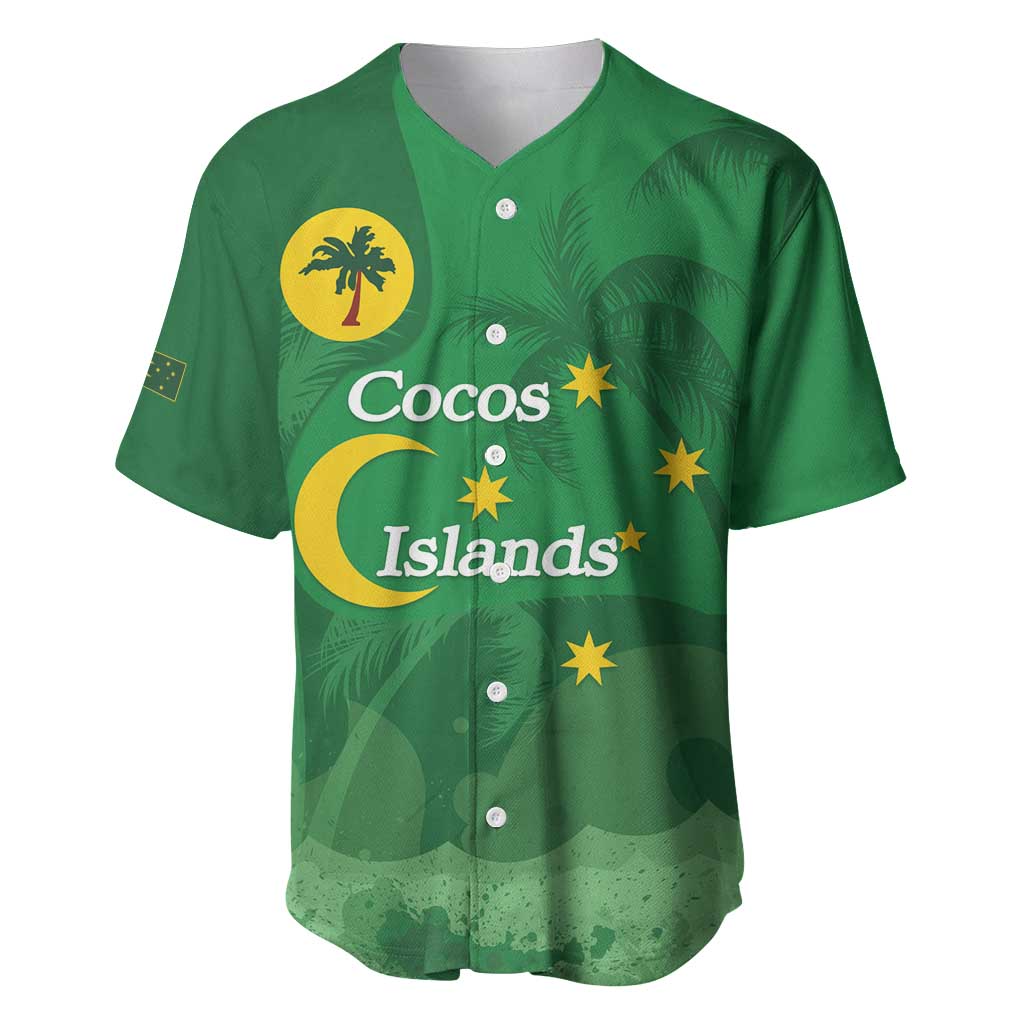 Australia Cocos Keeling Islands Baseball Jersey Southern Cross Palm Tree Pattern - Aussie Hoodie