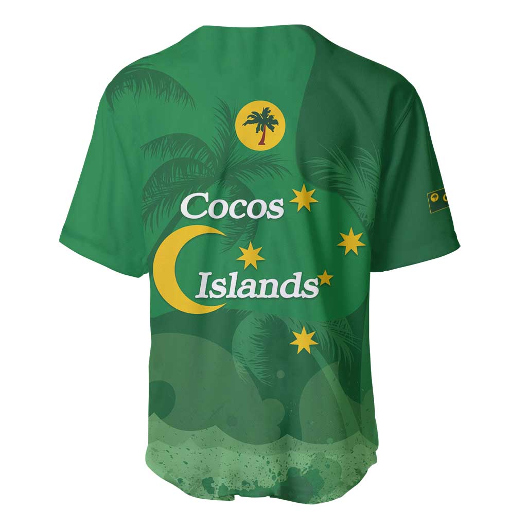 Australia Cocos Keeling Islands Baseball Jersey Southern Cross Palm Tree Pattern - Aussie Hoodie