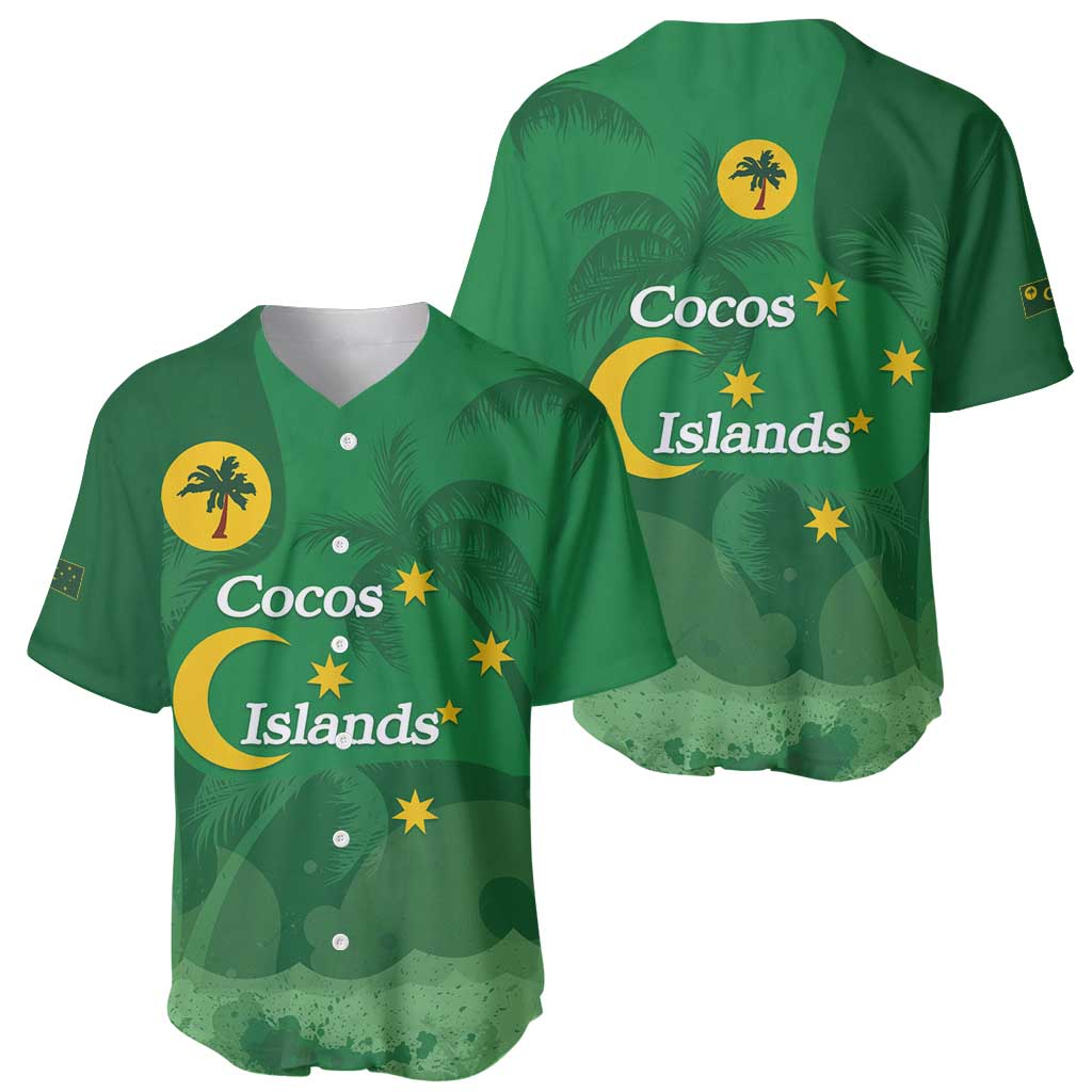 Australia Cocos Keeling Islands Baseball Jersey Southern Cross Palm Tree Pattern - Aussie Hoodie