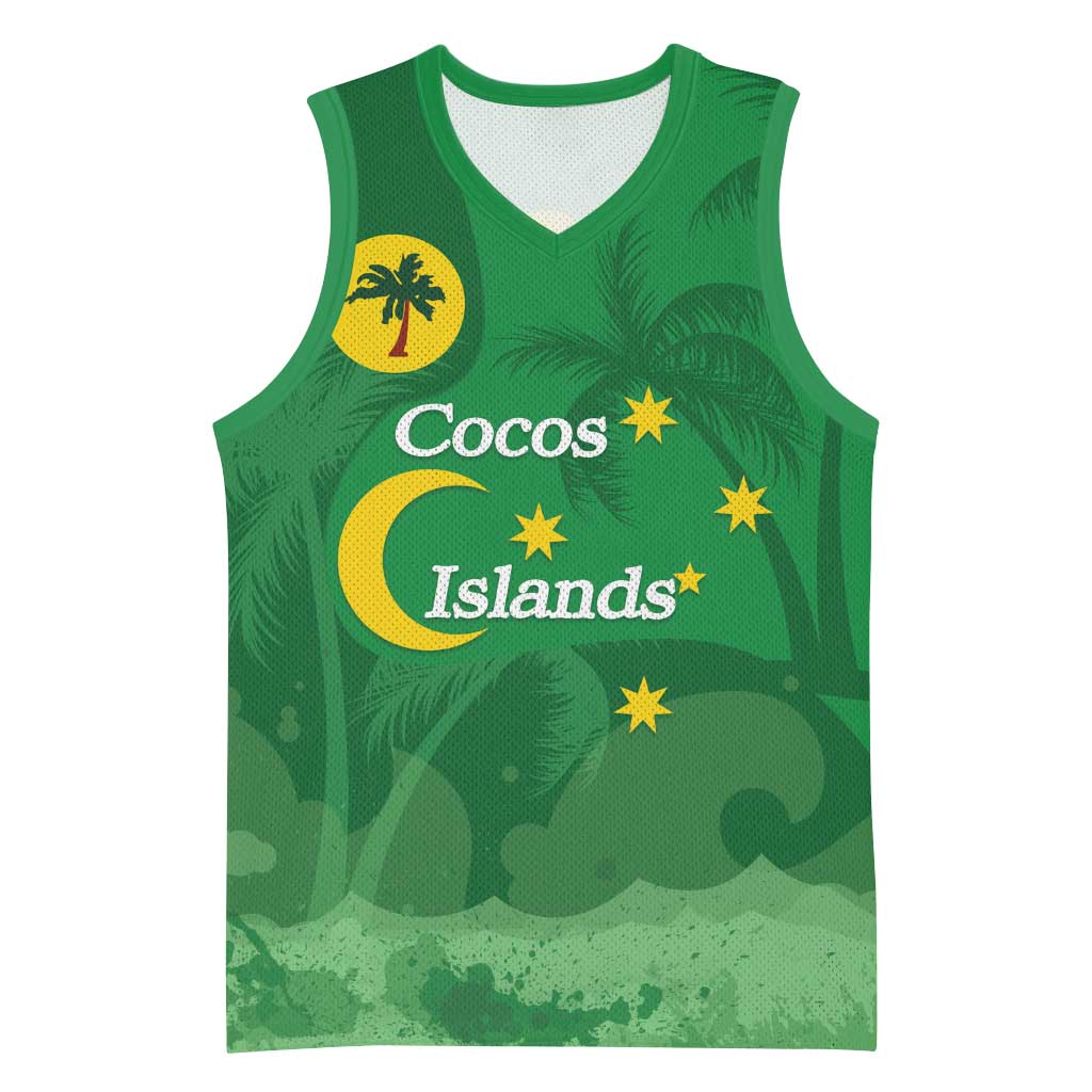 Australia Cocos Keeling Islands Basketball Jersey Southern Cross Palm Tree Pattern - Aussie Hoodie