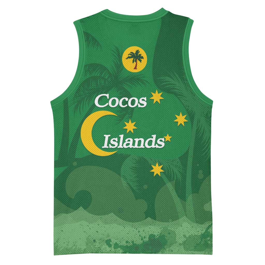 Australia Cocos Keeling Islands Basketball Jersey Southern Cross Palm Tree Pattern - Aussie Hoodie