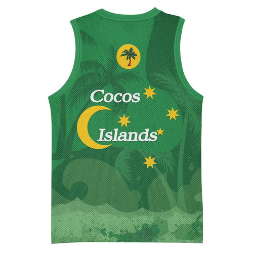 Australia Cocos Keeling Islands Basketball Jersey Southern Cross Palm Tree Pattern - Aussie Hoodie