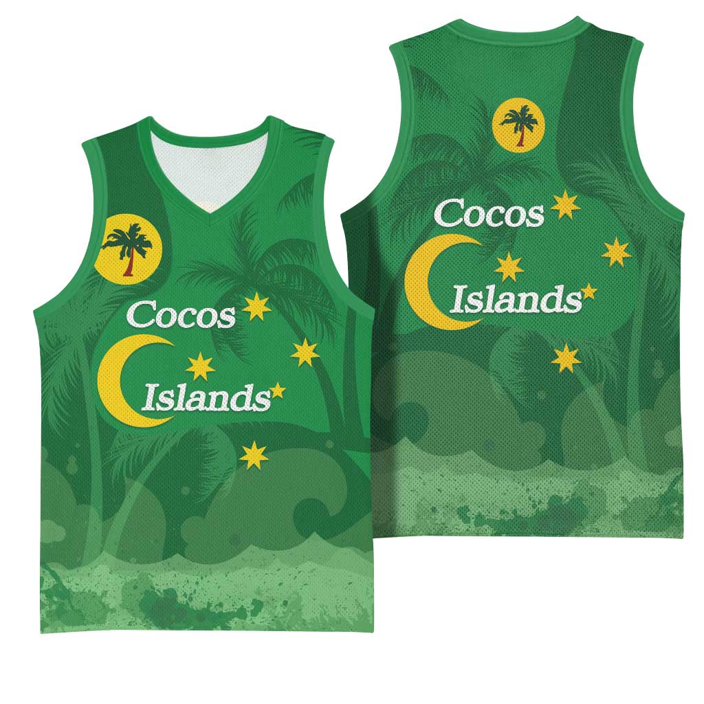 Australia Cocos Keeling Islands Basketball Jersey Southern Cross Palm Tree Pattern - Aussie Hoodie