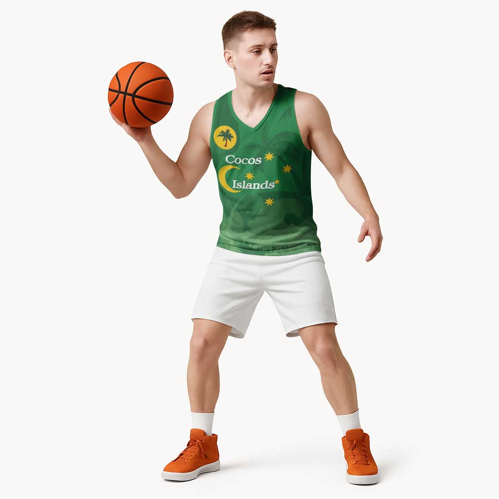 Australia Cocos Keeling Islands Basketball Jersey Southern Cross Palm Tree Pattern - Aussie Hoodie