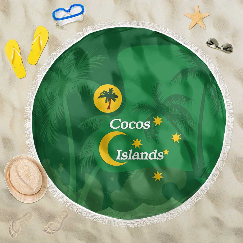 Australia Cocos Keeling Islands Beach Blanket Southern Cross Palm Tree Pattern - Aussie Hoodie
