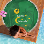 Australia Cocos Keeling Islands Beach Blanket Southern Cross Palm Tree Pattern - Aussie Hoodie