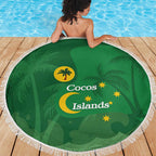 Australia Cocos Keeling Islands Beach Blanket Southern Cross Palm Tree Pattern - Aussie Hoodie