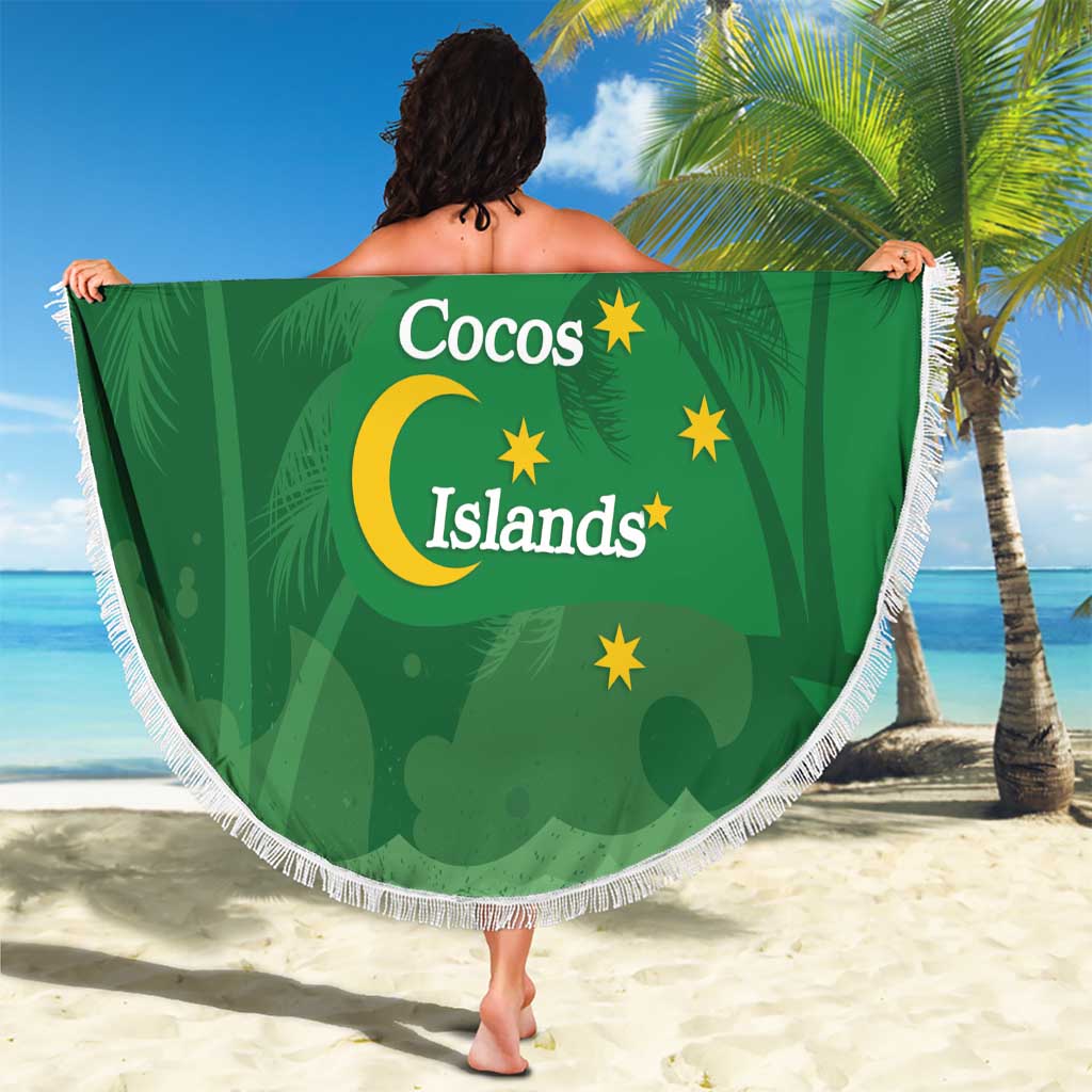 Australia Cocos Keeling Islands Beach Blanket Southern Cross Palm Tree Pattern - Aussie Hoodie