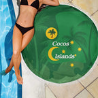 Australia Cocos Keeling Islands Beach Blanket Southern Cross Palm Tree Pattern - Aussie Hoodie