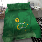 Australia Cocos Keeling Islands Bedding Set Southern Cross Palm Tree Pattern - Aussie Hoodie