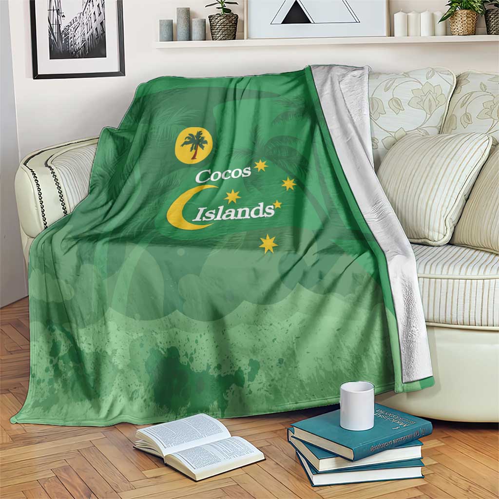 Australia Cocos Keeling Islands Blanket Southern Cross Palm Tree Pattern - Aussie Hoodie
