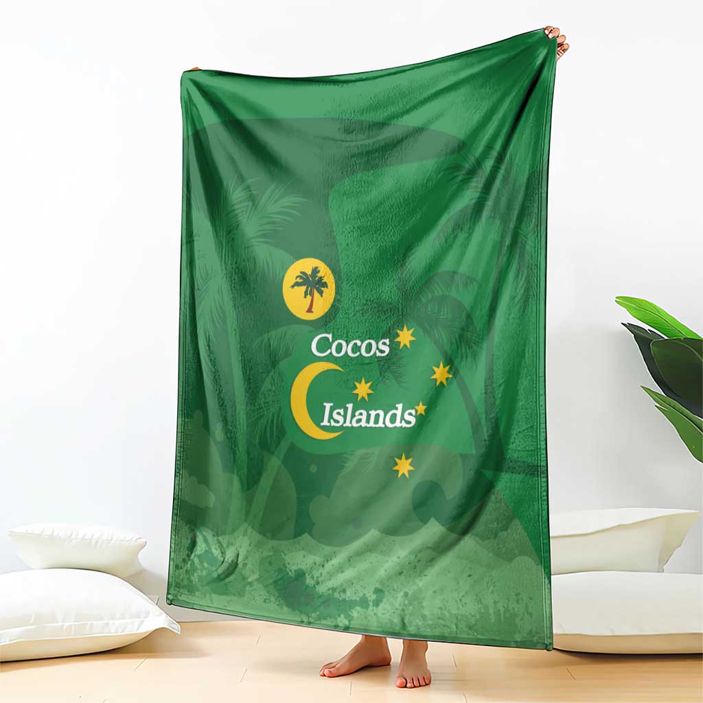 Australia Cocos Keeling Islands Blanket Southern Cross Palm Tree Pattern - Aussie Hoodie