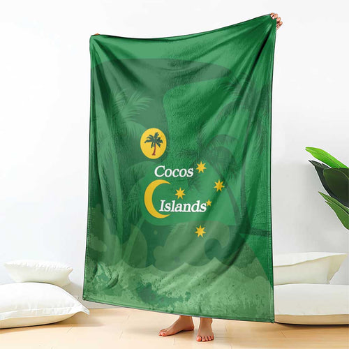 Australia Cocos Keeling Islands Blanket Southern Cross Palm Tree Pattern - Aussie Hoodie