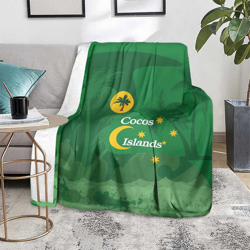 Australia Cocos Keeling Islands Blanket Southern Cross Palm Tree Pattern - Aussie Hoodie