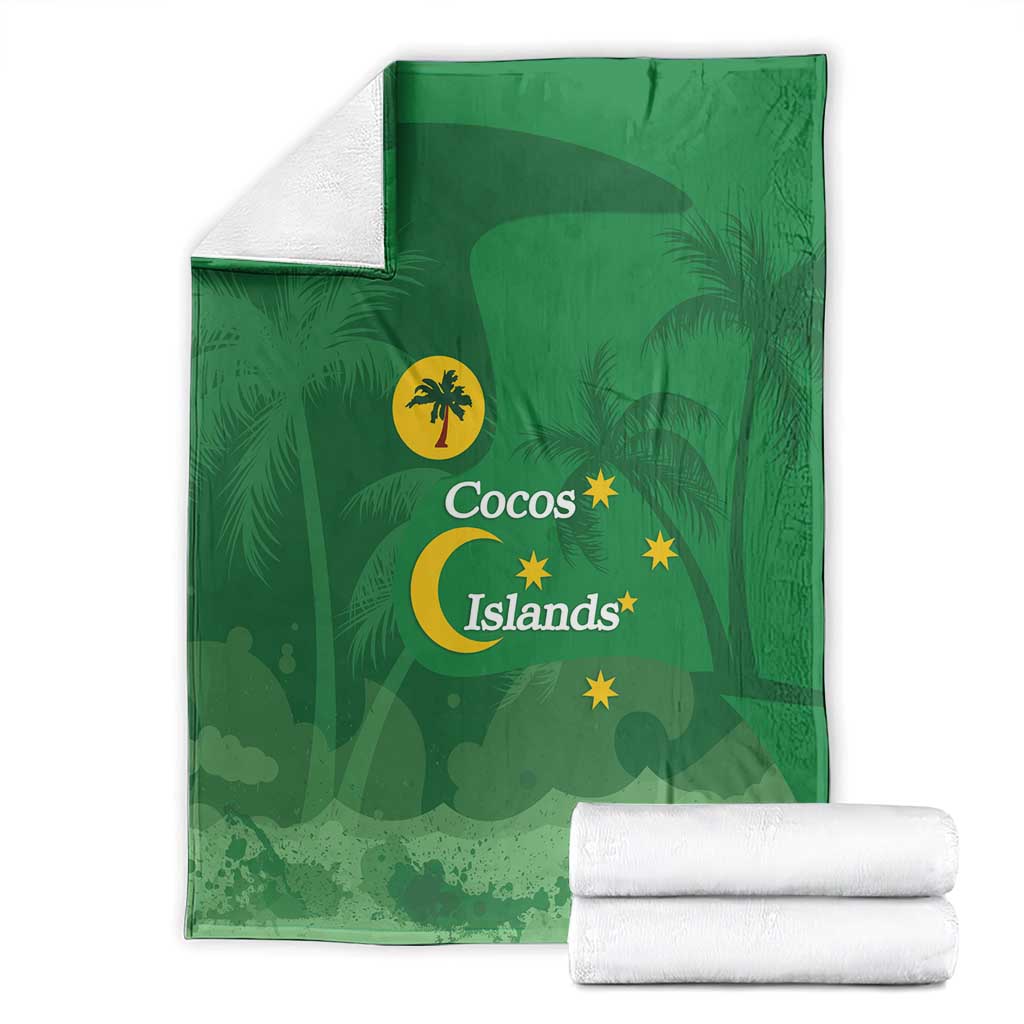 Australia Cocos Keeling Islands Blanket Southern Cross Palm Tree Pattern - Aussie Hoodie