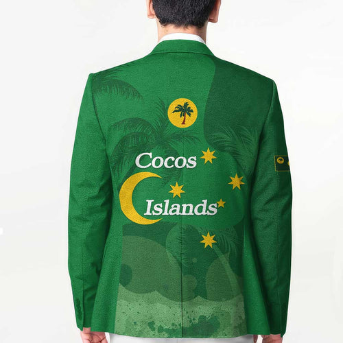 Australia Cocos Keeling Islands Blazer Southern Cross Palm Tree Pattern - Aussie Hoodie