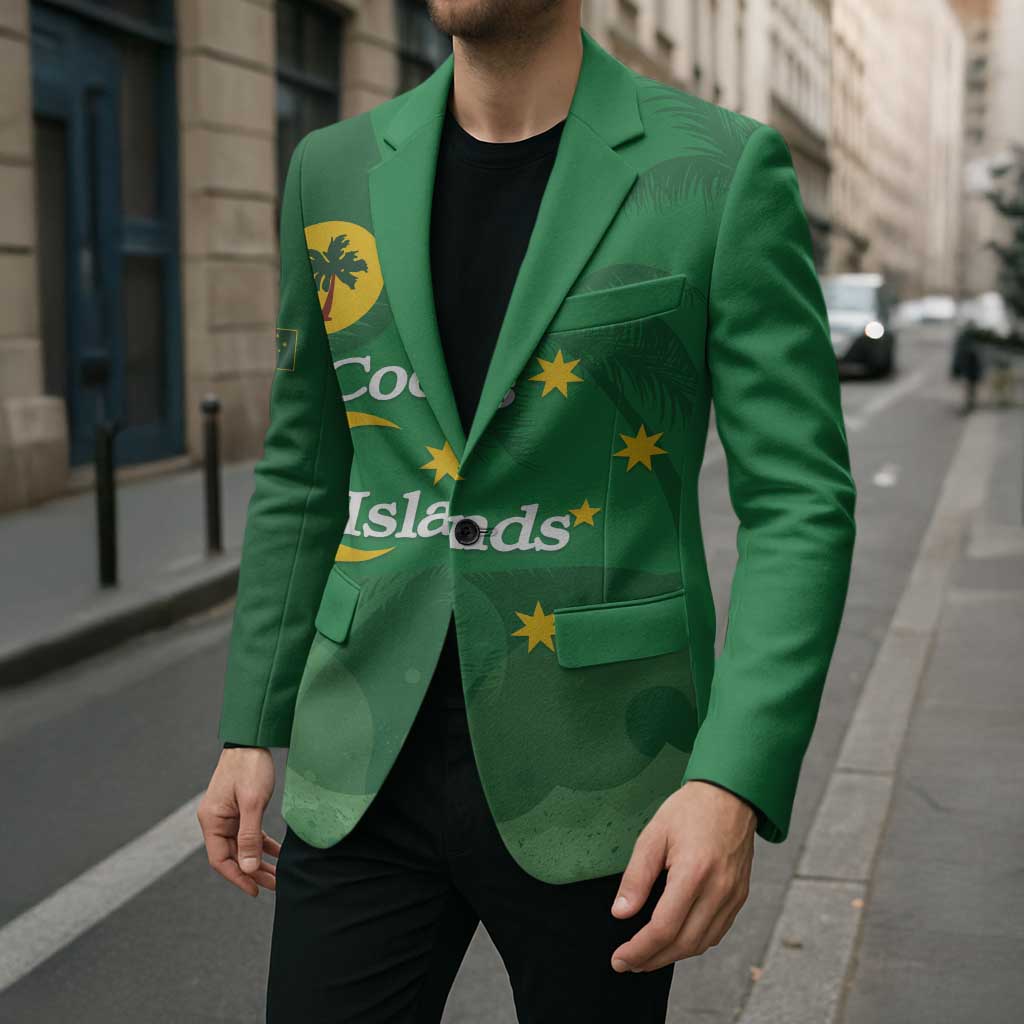 Australia Cocos Keeling Islands Blazer Southern Cross Palm Tree Pattern - Aussie Hoodie