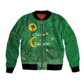 Australia Cocos Keeling Islands Bomber Jacket Southern Cross Palm Tree Pattern - Aussie Hoodie