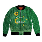 Australia Cocos Keeling Islands Bomber Jacket Southern Cross Palm Tree Pattern - Aussie Hoodie