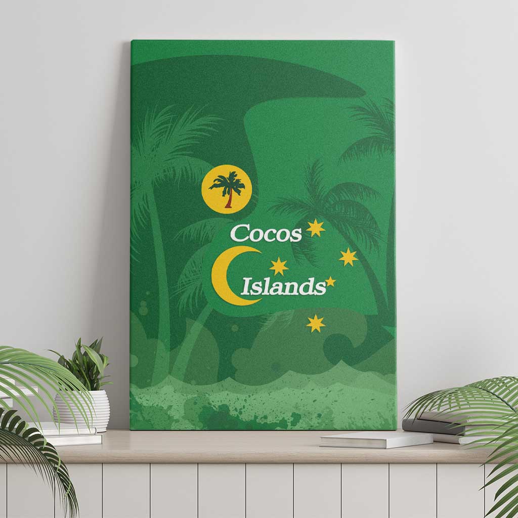 Australia Cocos Keeling Islands Canvas Wall Art Southern Cross Palm Tree Pattern - Aussie Hoodie