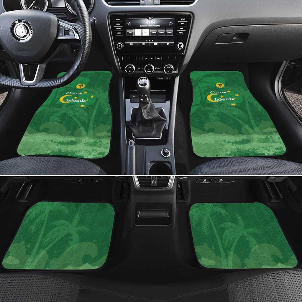 Australia Cocos Keeling Islands Car Mats Southern Cross Palm Tree Pattern - Aussie Hoodie