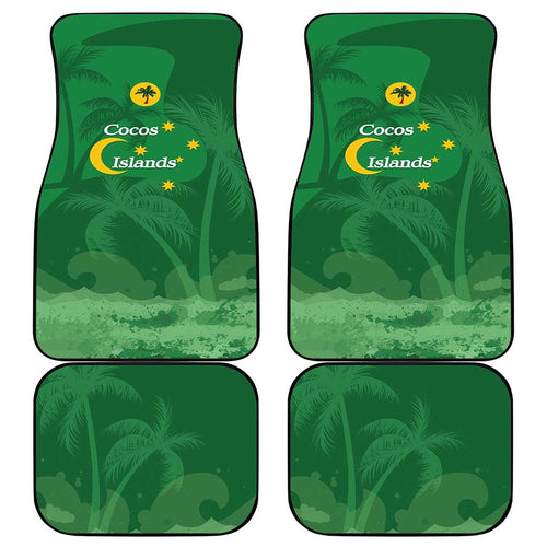 Australia Cocos Keeling Islands Car Mats Southern Cross Palm Tree Pattern - Aussie Hoodie