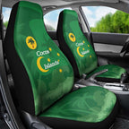 Australia Cocos Keeling Islands Car Seat Cover Southern Cross Palm Tree Pattern - Aussie Hoodie