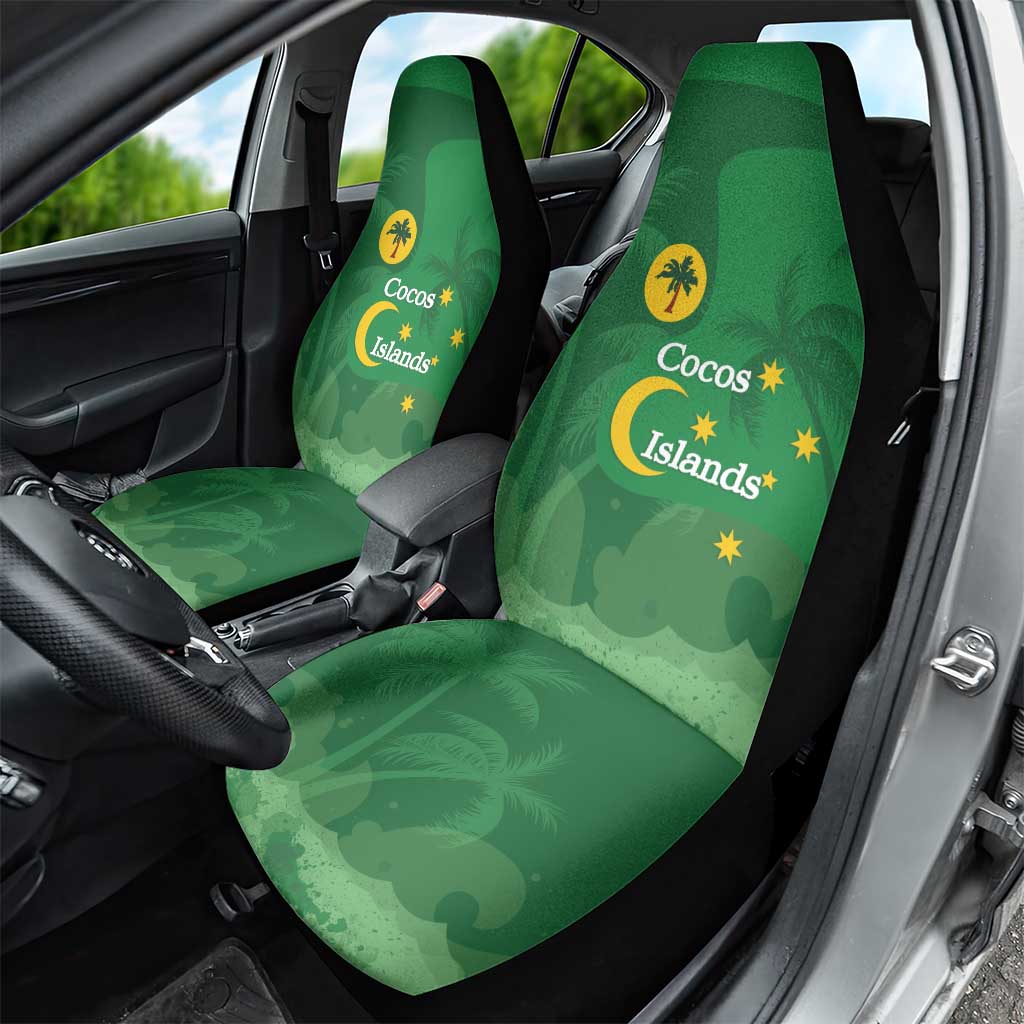 Australia Cocos Keeling Islands Car Seat Cover Southern Cross Palm Tree Pattern - Aussie Hoodie